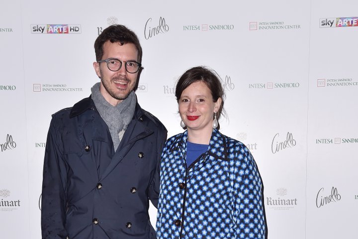 MILAN, ITALY - APRIL 11:  Stefano Collicelli and Eva Fabbris attend Save The Artistic Heritage - Vernissage Cocktail on April 11, 2018 in Milan, Italy. 