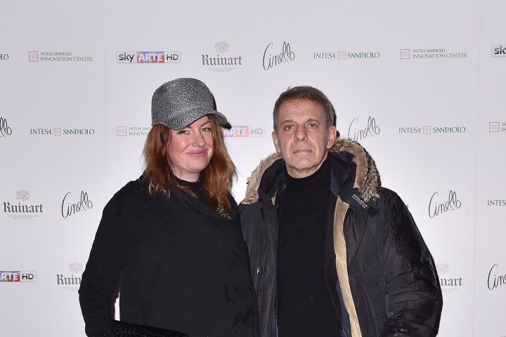 MILAN, ITALY - APRIL 11:  Tony Gherardelli and Katia Gherardelli attend Save The Artistic Heritage - Vernissage Cocktail on April 11, 2018 in Milan, Italy.  