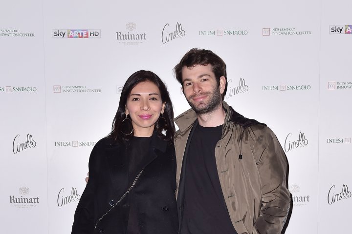 MILAN, ITALY - APRIL 11:  Francesca Pagliuca and Lorenzo Grossi attend Save The Artistic Heritage - Vernissage Cocktail on April 11, 2018 in Milan, Italy. 