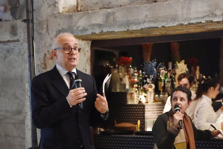 MILAN, ITALY - APRIL 11:  Marco Carminati attends Save The Artistic Heritage - Vernissage Cocktail on April 11, 2018 in Milan, Italy. 