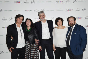 MILAN, ITALY - APRIL 11:  Mario Cristiani, Mariella Casile, Luca Renzi, Sonia Sacco and Aldo Colella attend Save The Artistic Heritage - Vernissage Cocktail on April 11, 2018 in Milan, Italy. 