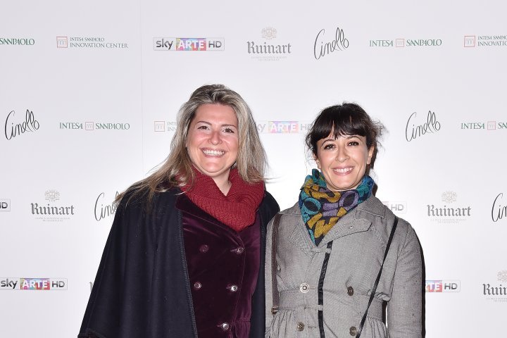MILAN, ITALY - APRIL 11:  Margherita Candiani and Giulia Chiaraboschi attend Save The Artistic Heritage - Vernissage Cocktail on April 11, 2018 in Milan, Italy.  