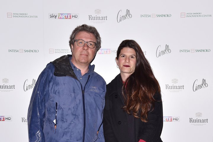 MILAN, ITALY - APRIL 11:  Cora Manzi and Gregorio Cappa attend Save The Artistic Heritage - Vernissage Cocktail on April 11, 2018 in Milan, Italy. 
