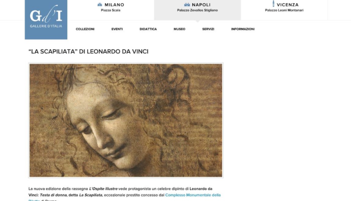 La “Scapiliata” di Leonardo Da Vinci